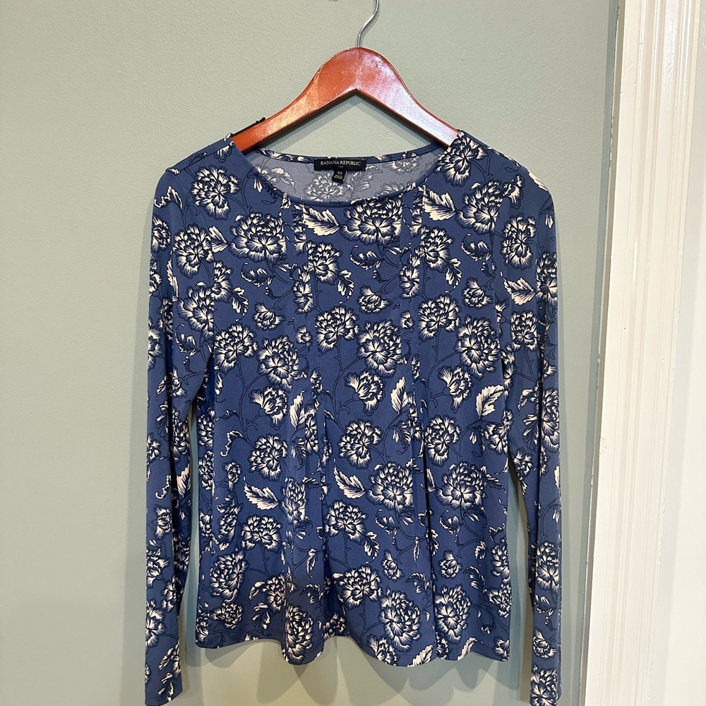 Banana Republic Blue Long Sleeve Blouse